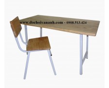 Bàn ghế gỗ chân vuông (Mã:BG-016)